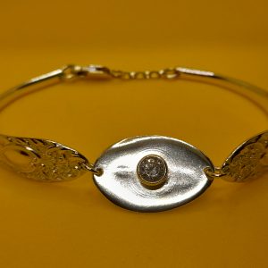 Sterling Silver Bracelet with Zirconia Gemstone