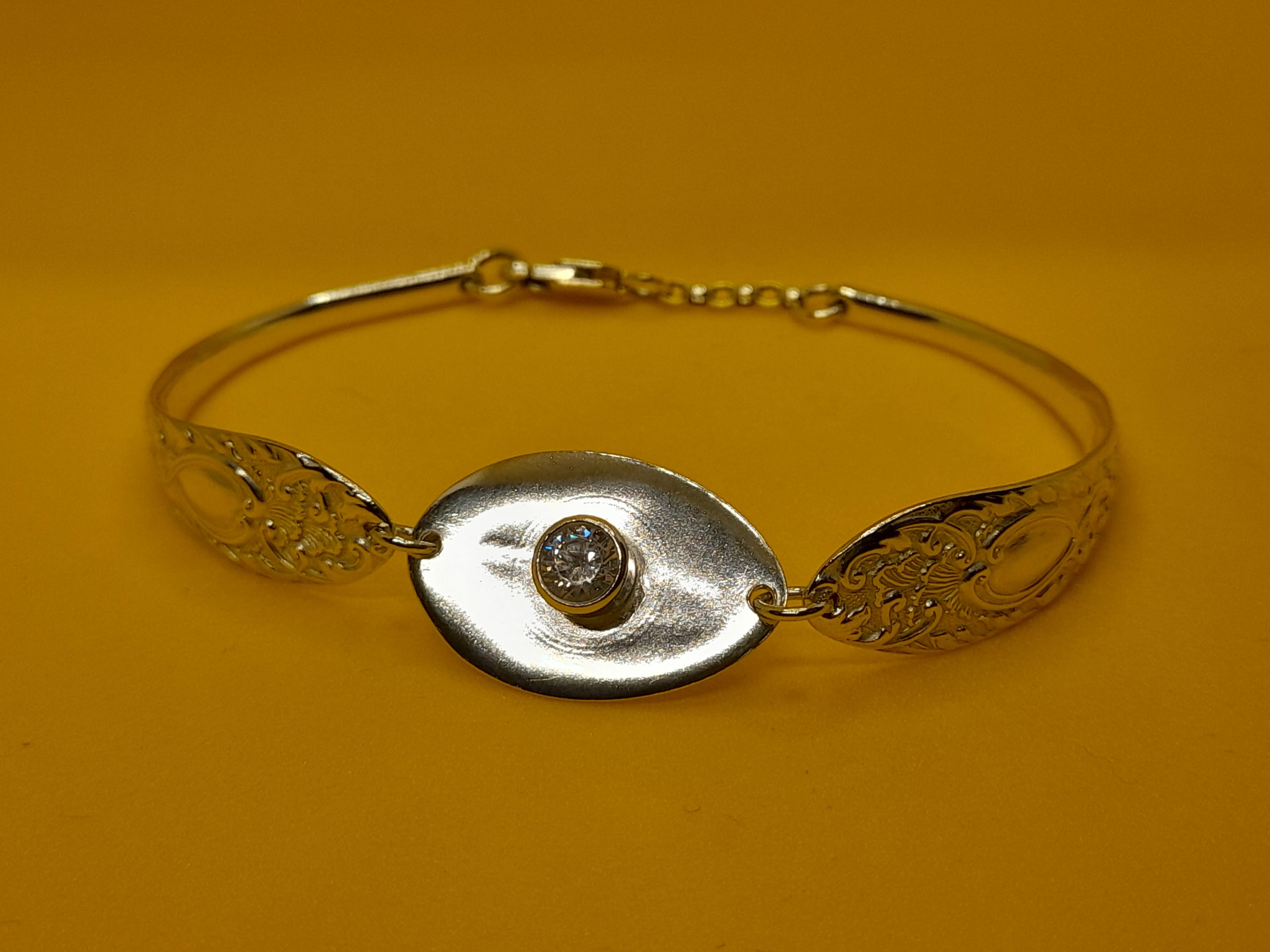 Sterling Silver Bracelet with Zirconia Gemstone - Image 3