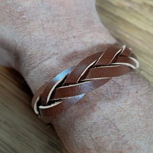 Genuine Leather mystery bracelets, braided brown leather