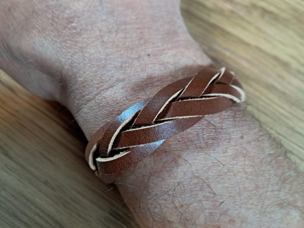 Genuine Leather mystery bracelets, braided brown leather