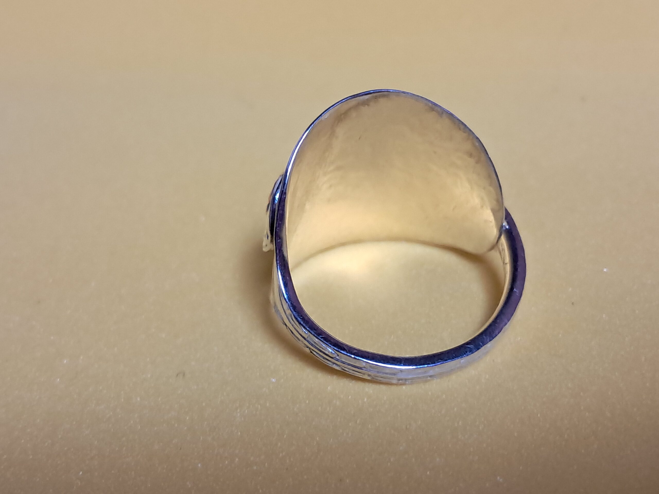 Spoon Handle Ring with Copper Rose - Image 4