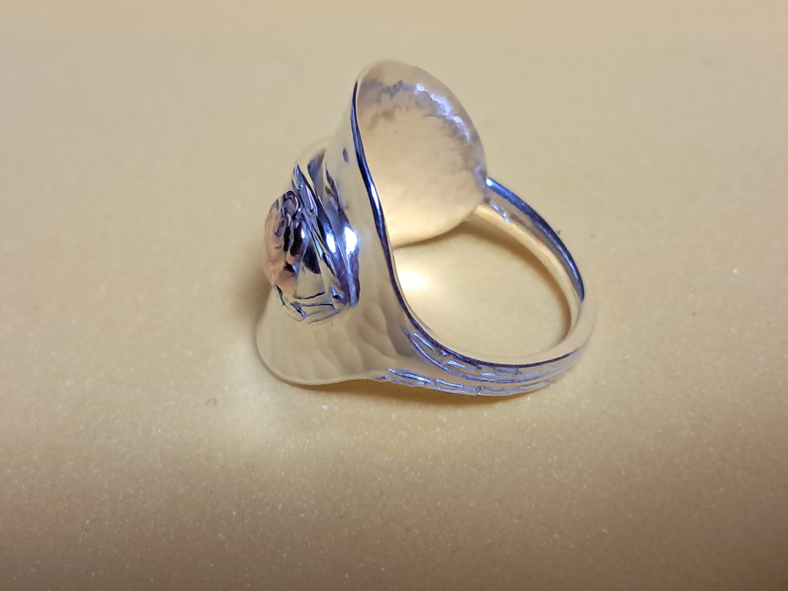 Spoon Handle Ring with Copper Rose - Image 5