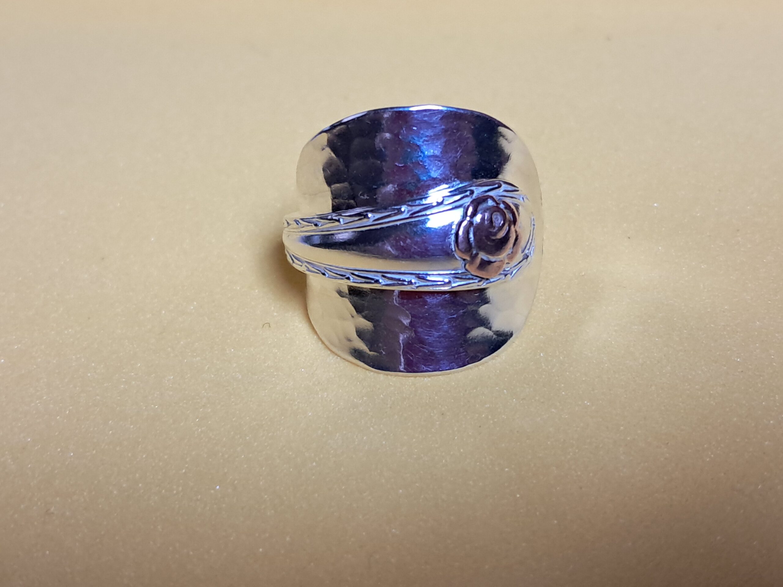 Spoon Handle Ring with Copper Rose - Image 7