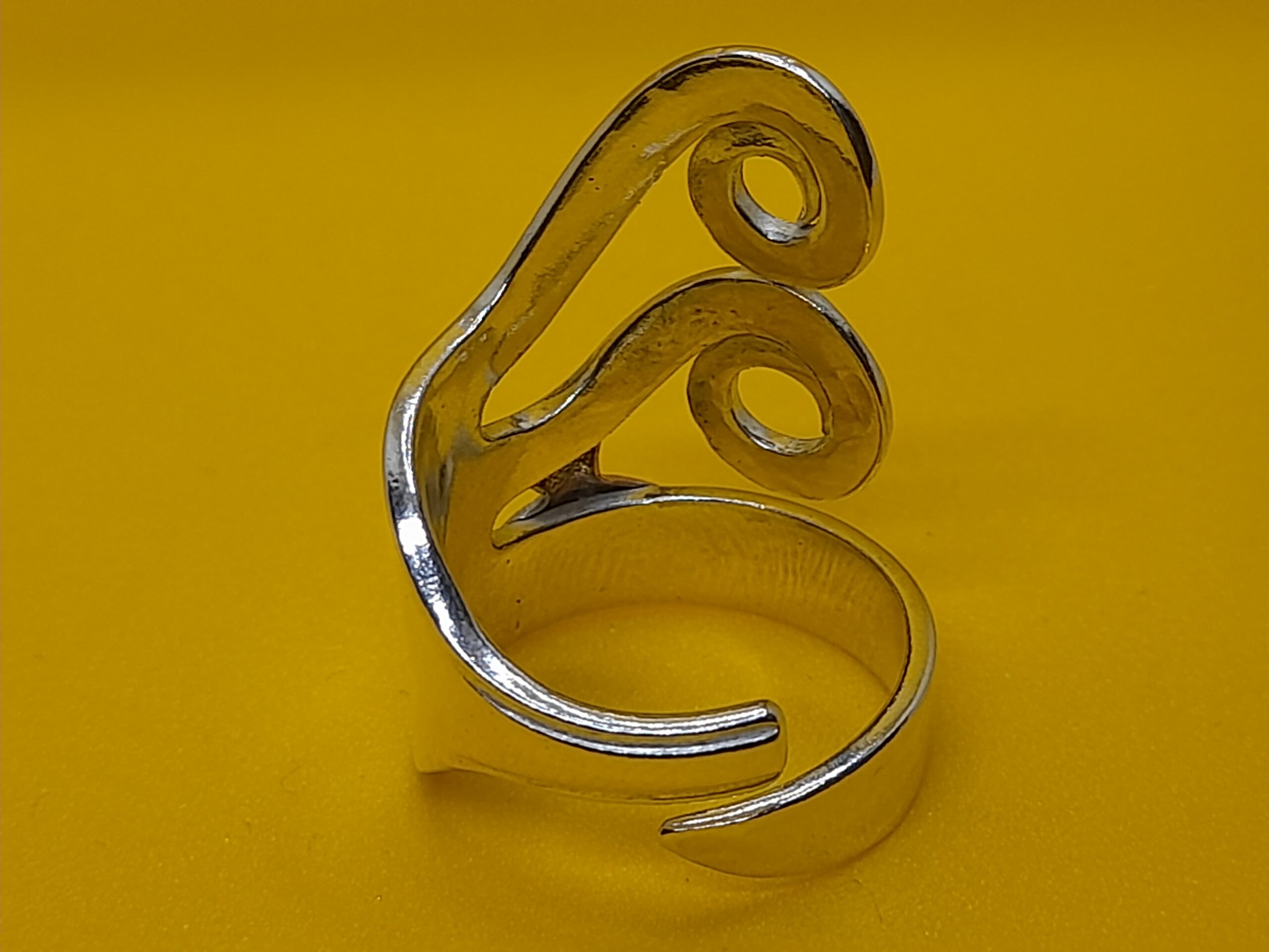 Solid Silver Cake Fork Ring with Copper Star Fish - Image 3