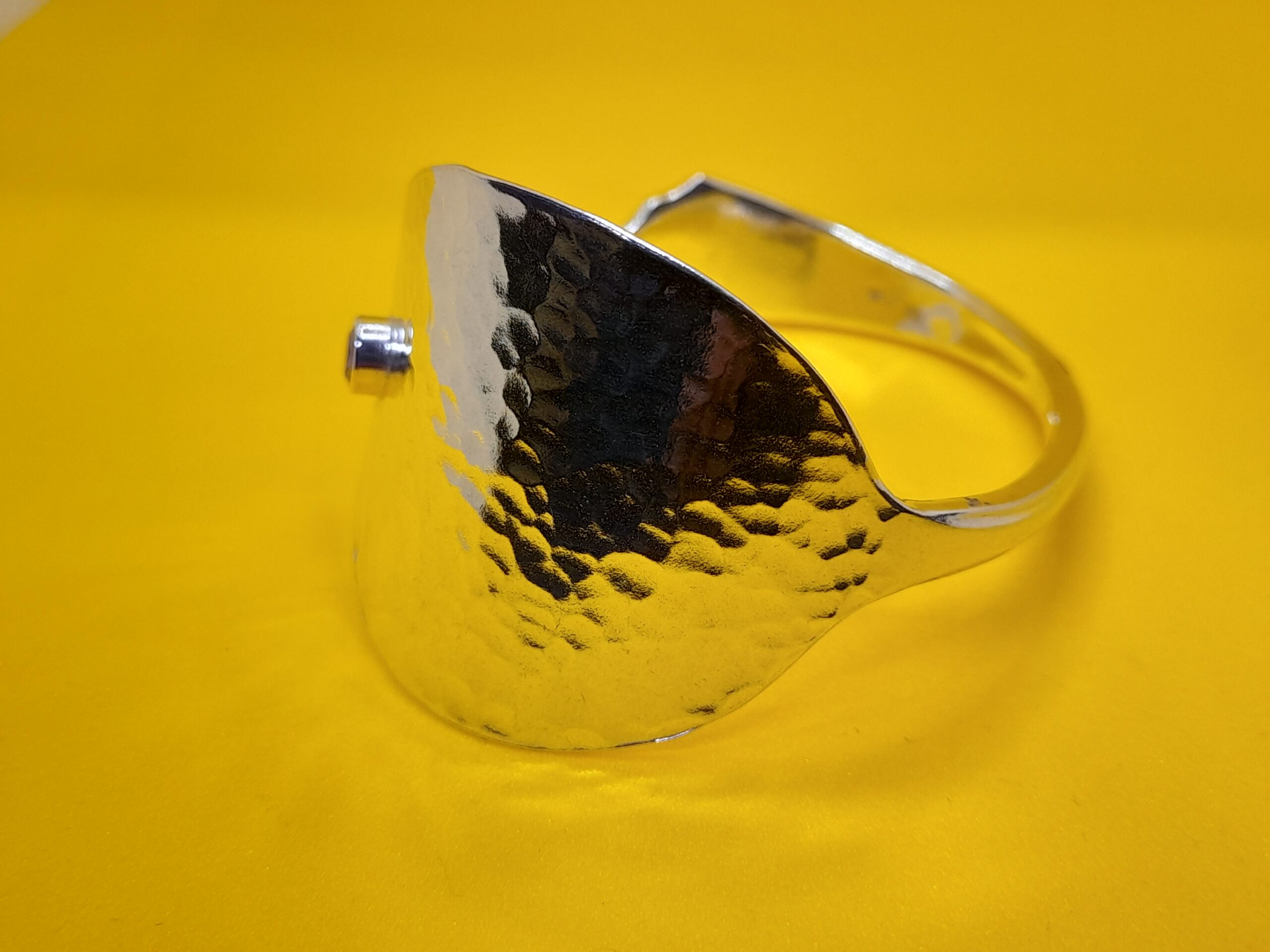 Christening Spoon Bangle with Purple Zirconium Gemstone - Image 3