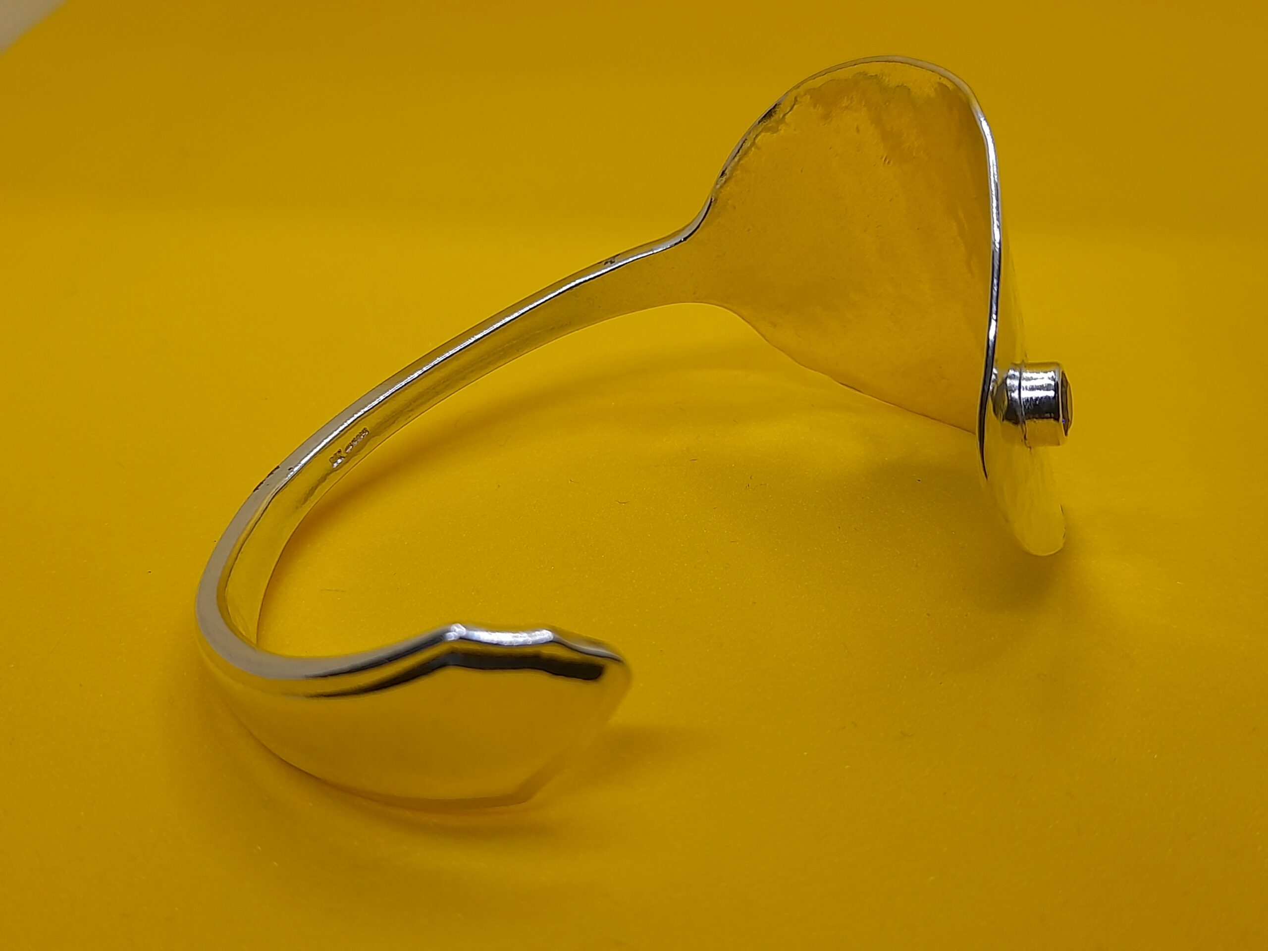 Christening Spoon Bangle with Purple Zirconium Gemstone - Image 4