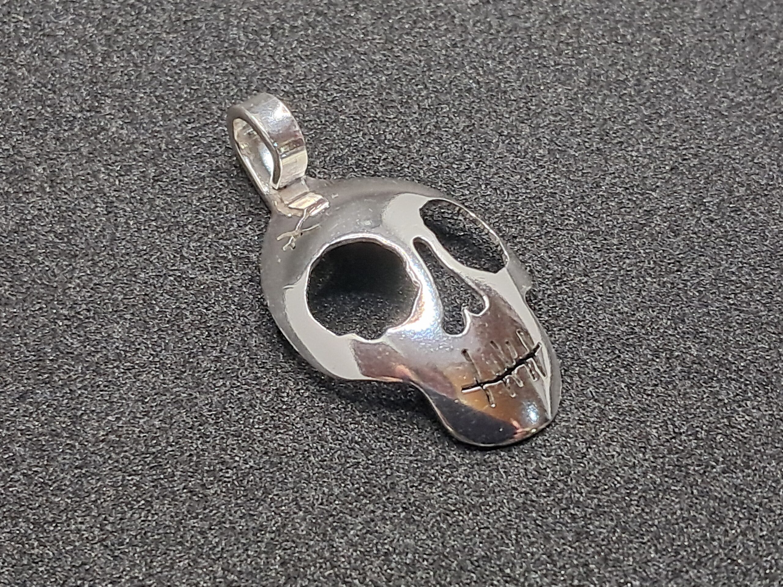 Skull Pendant cut from a Teaspoon bowl - Image 2