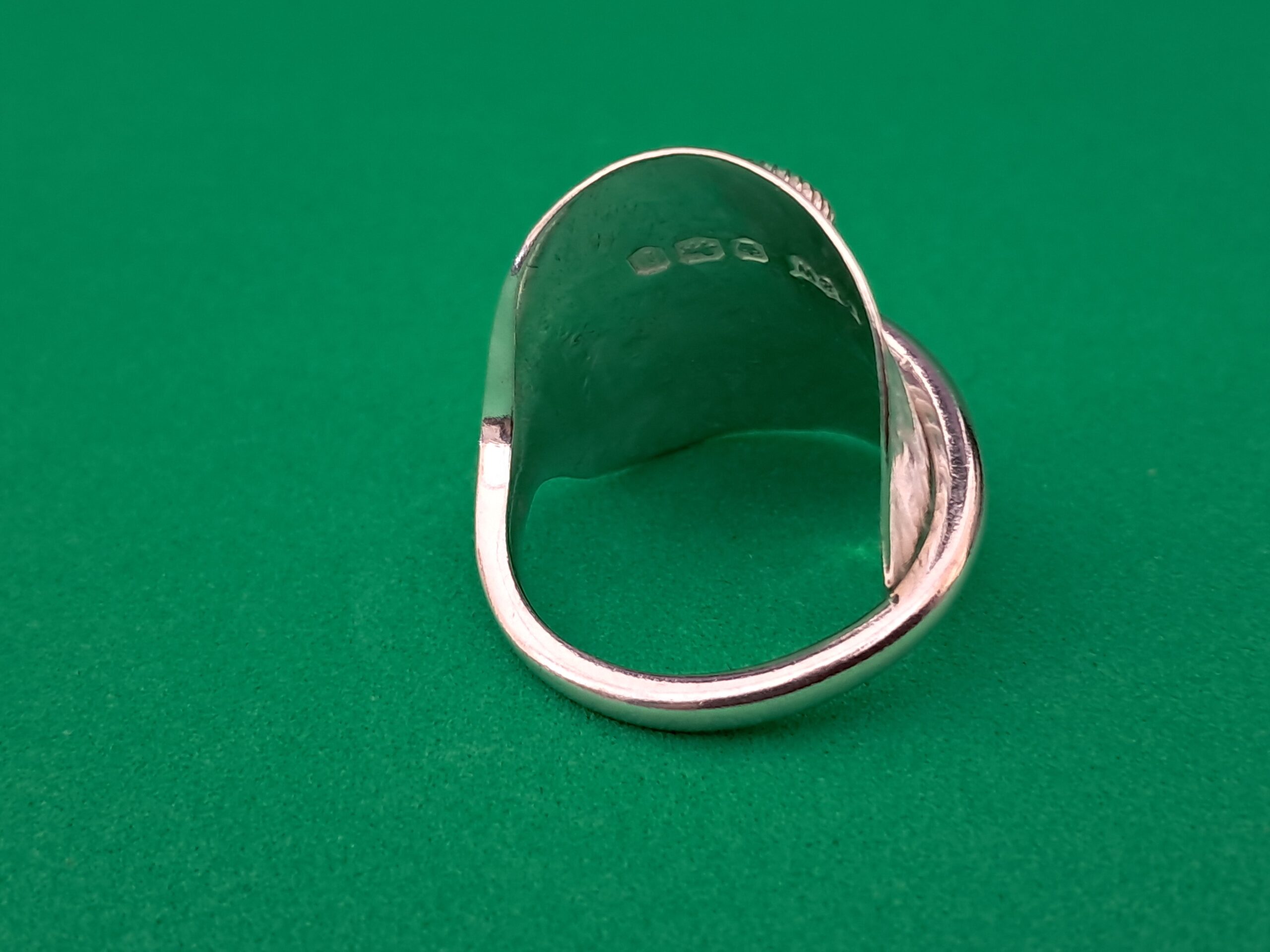 Coffee Spoon Ring with Curled Handle and Textured Bowl - Image 2