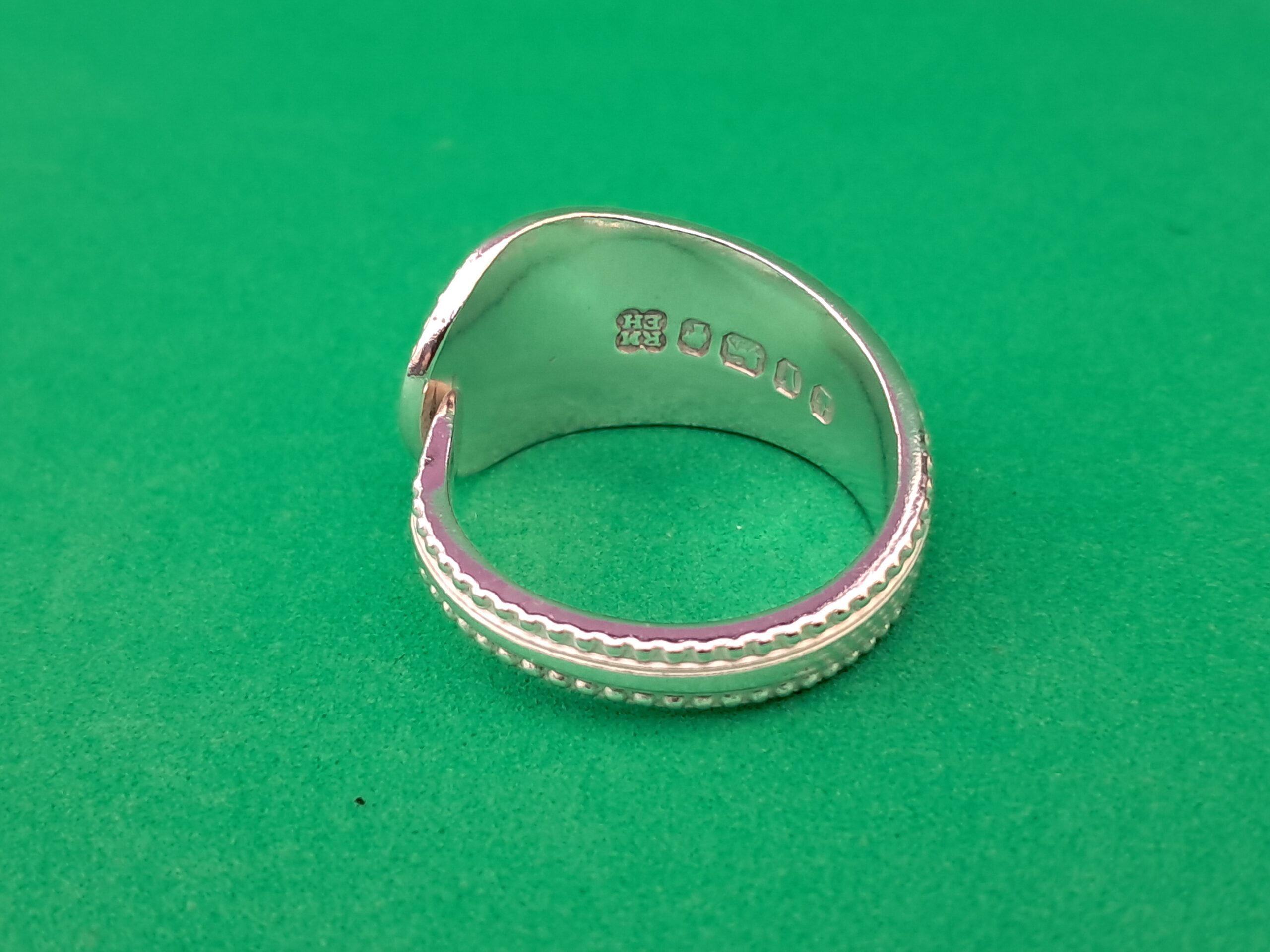 Spoon Handle Ring with Beaded Edge - Image 3