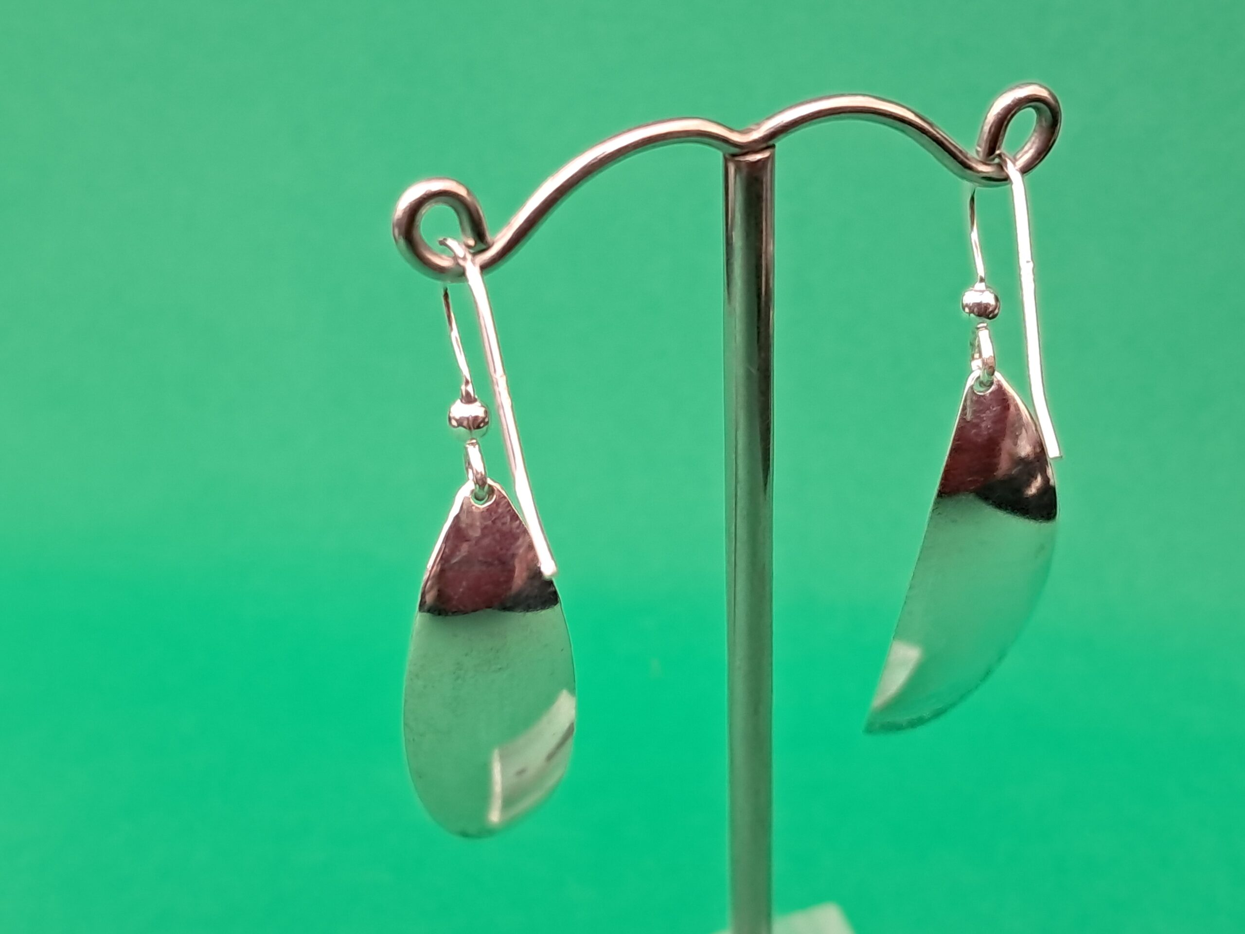 Plain Silver Spoon Bowl Earrings - Image 2
