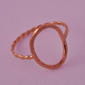 Open Oval Twist Ring, Gold Plate on Silver