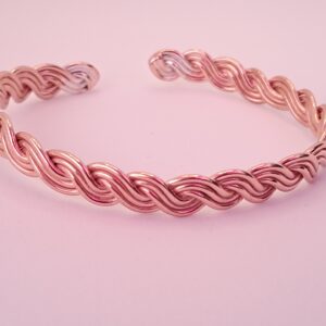 Triple Wave Pattern Woven Copper Bracelet - Medium wire 1mm