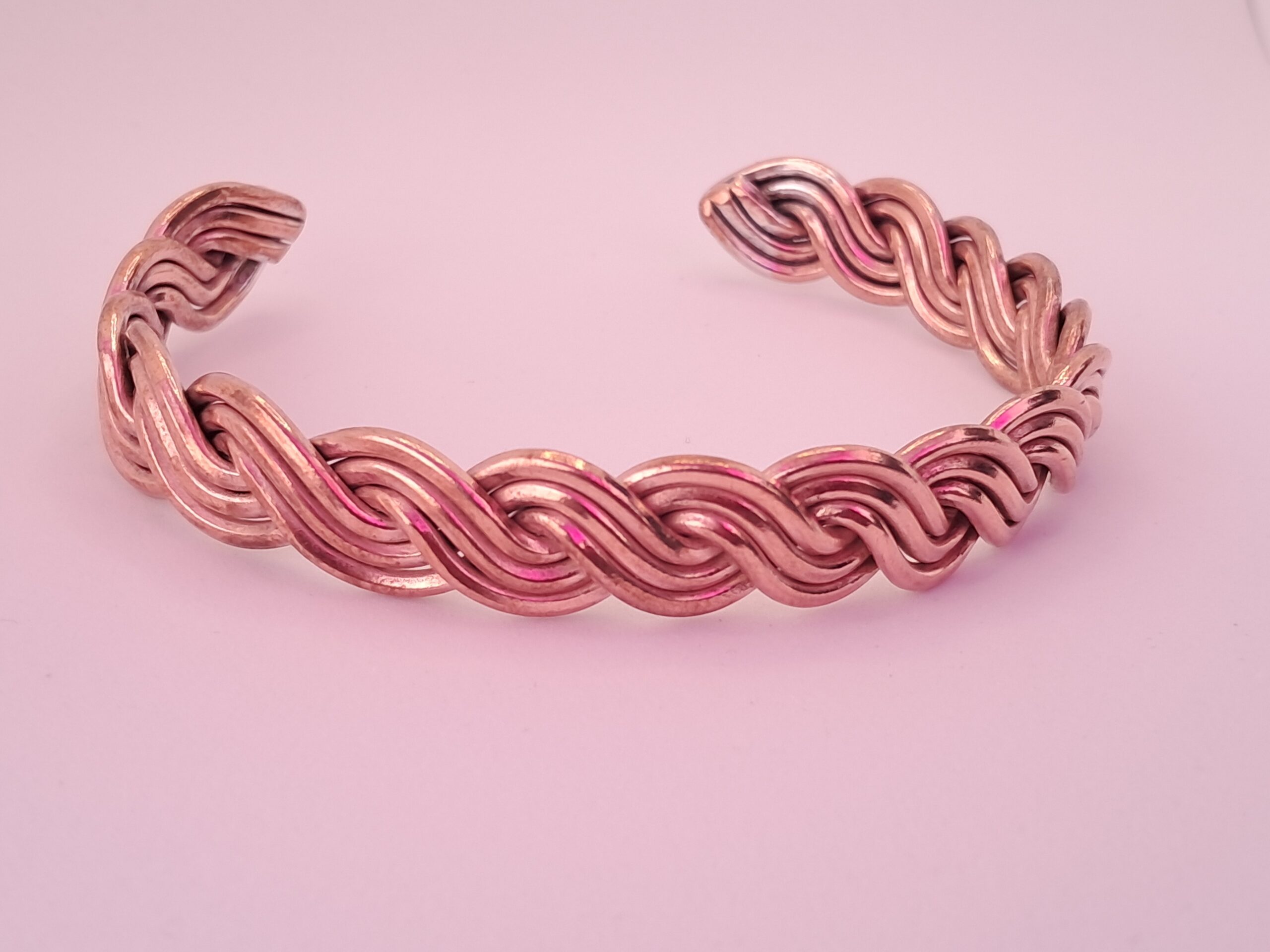 Triple Wave Pattern Woven Copper Bracelet - Larger wire 2mm
