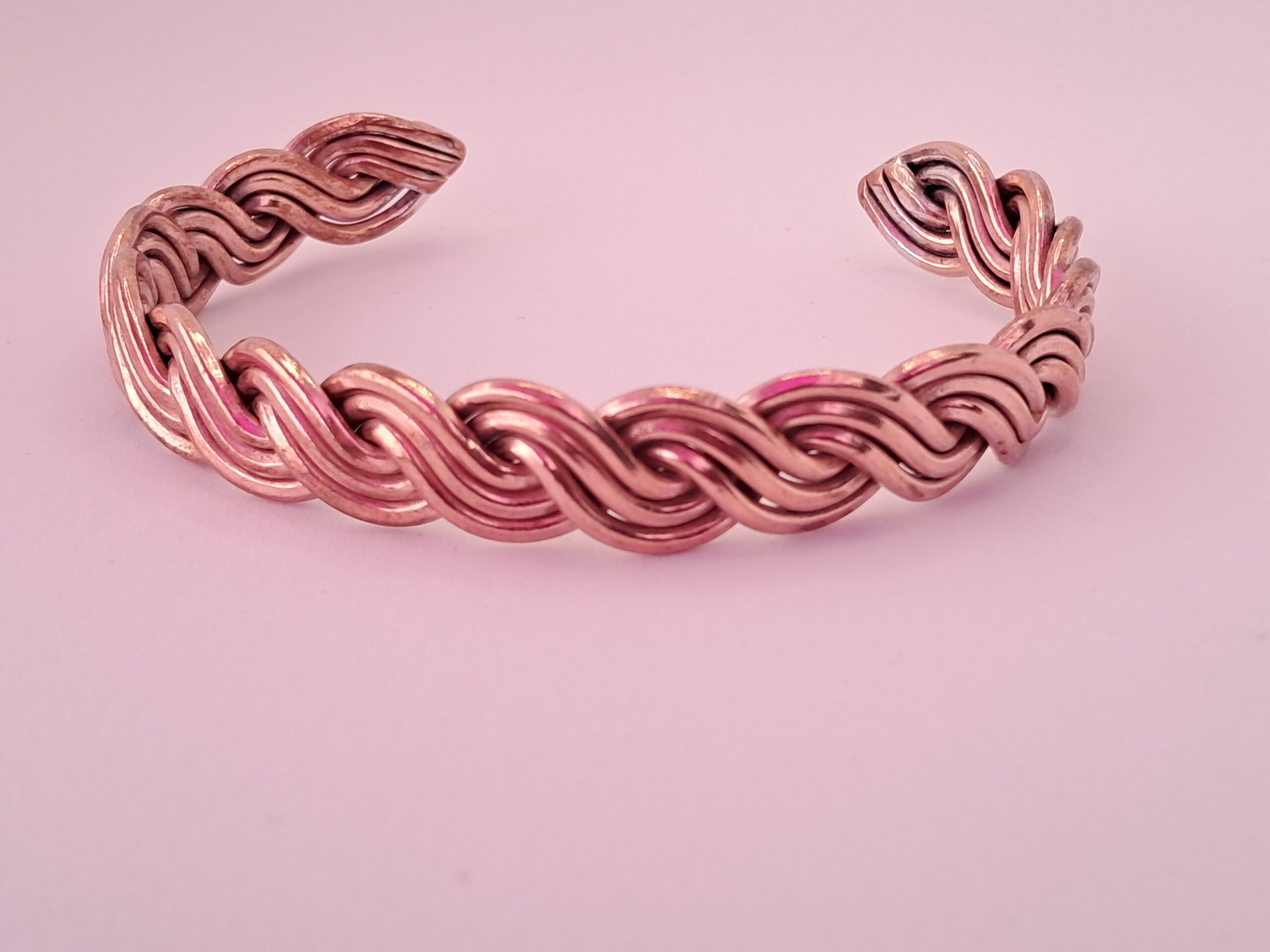 Triple Wave Pattern Woven Copper Bracelet - Larger wire 2mm - Image 2