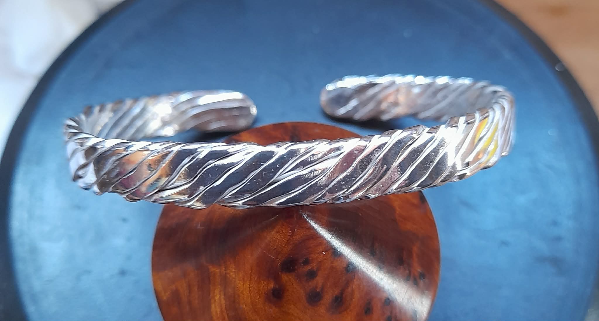 Substantial Flatten Twist Bracelet - Silver - Image 3