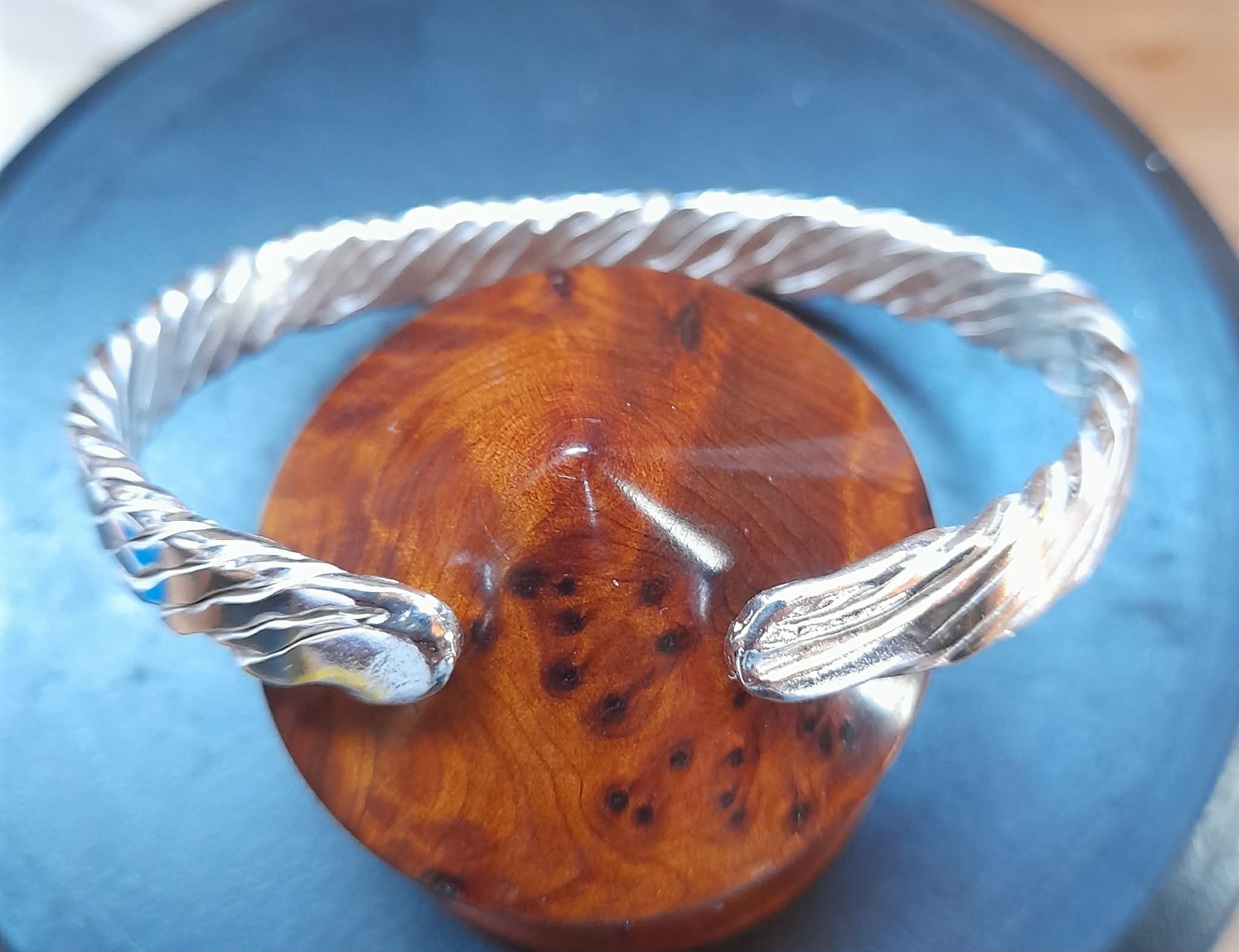 Substantial Flatten Twist Bracelet - Silver - Image 5